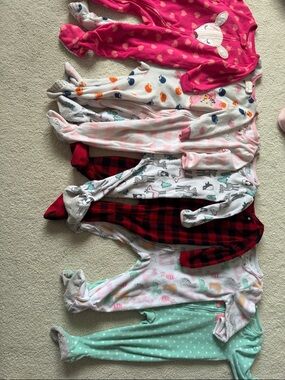 Carter's Baby Footed One-Piece Sleepers - Pink, White, Red, Black, Gray